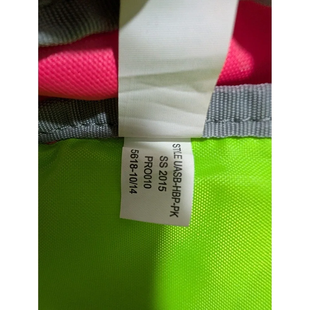 Under Armour Storm Backpack Pink Lime Green HeatGear Athletic Bag - OSFA